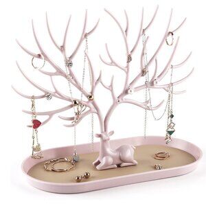 Antlers Jewelry Display Stand – Tree Tower Organizer for Rings, Earrings, Neckla